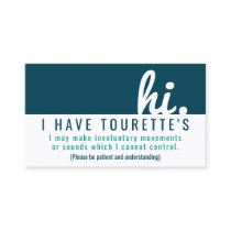 hi tourette syndrome patience pvc badge business card