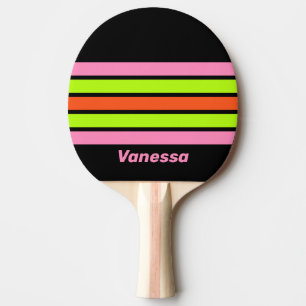 HI-VIS and Pink Across Striping with Name Ping Pong Paddle