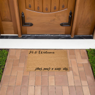 Hi & Welcome Fiber Doormat