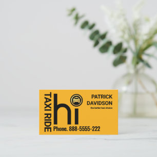 HI Yellow Taxi Car Driver Business Card