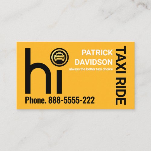 HI Yellow Taxi Driving Business Card