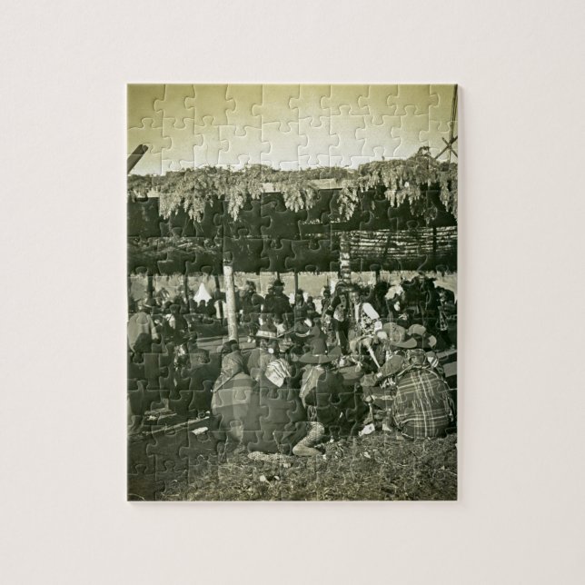 Hi-yi Hi-yi Flathead Native American War Dance Jigsaw Puzzle (Vertical)