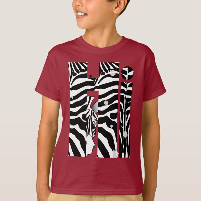 "Hi" Zebra Black/White Stripes Abstract Trendy T-Shirt (Front)