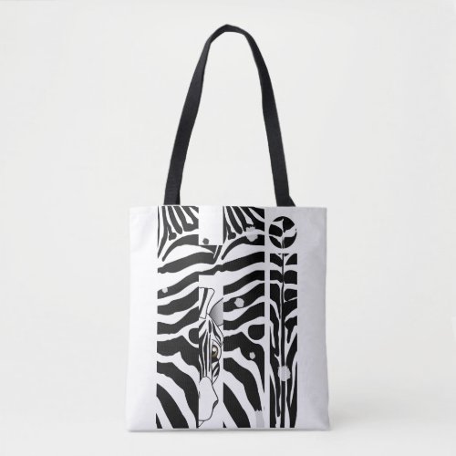 Hi Zebra BlackWhite Stripes Abstract Trendy Tote Bag