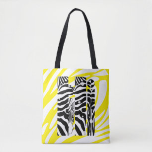"Hi" Zebra Black/White Stripes YELLOW SUMMER 2026 Tote Bag