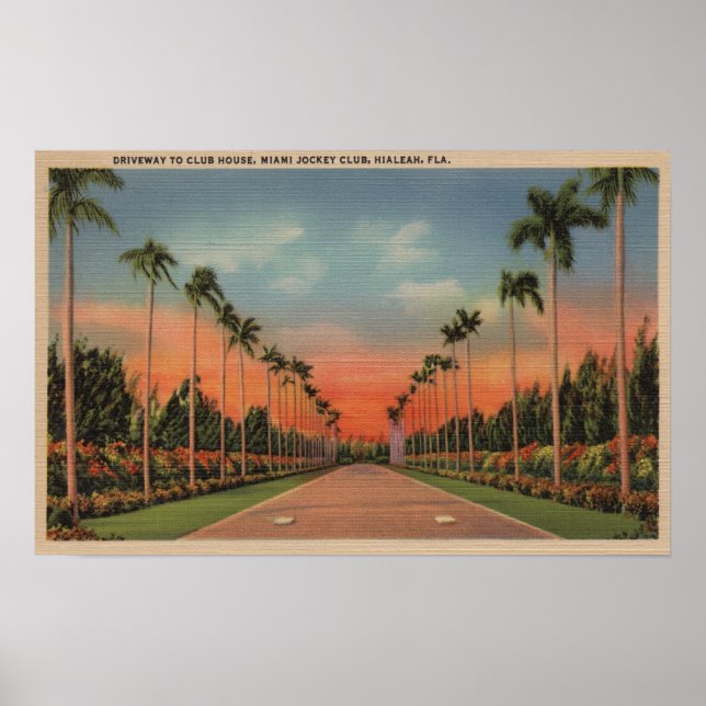 Hialeah, Florida - Miami Jockey Club Driveway Poster (Front)