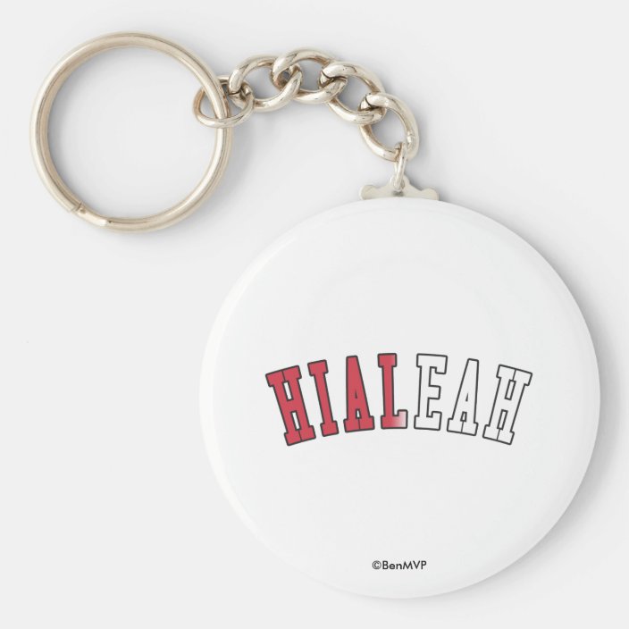Hialeah in Florida State Flag Colors Key Chain