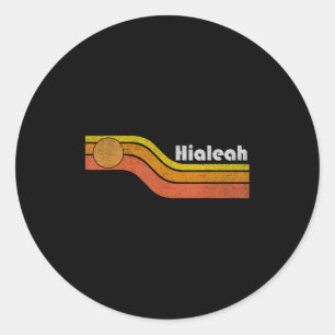 Hialeah - Vintage Men Women 70s 80s Graphic Cool R Classic Round Sticker