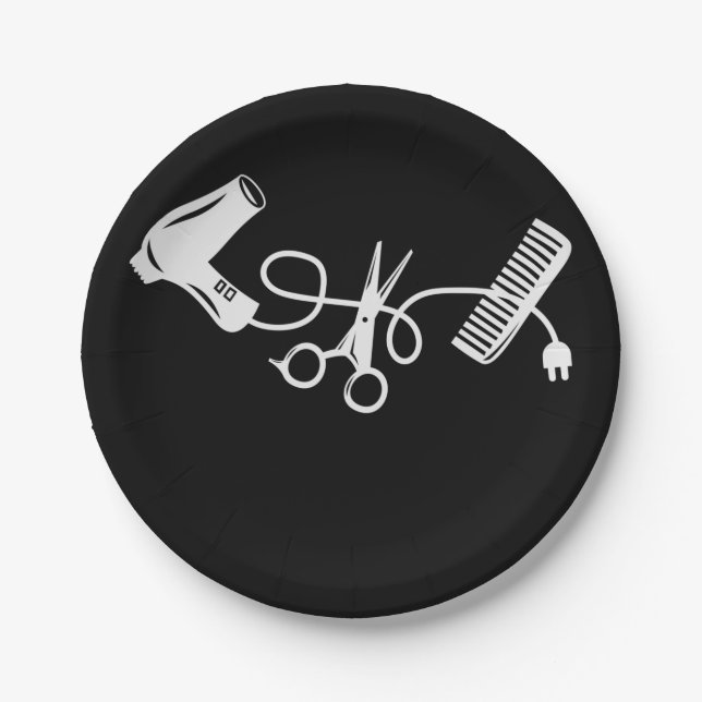 Hiar Stylist, My haircut equipment Paper Plates (Front)