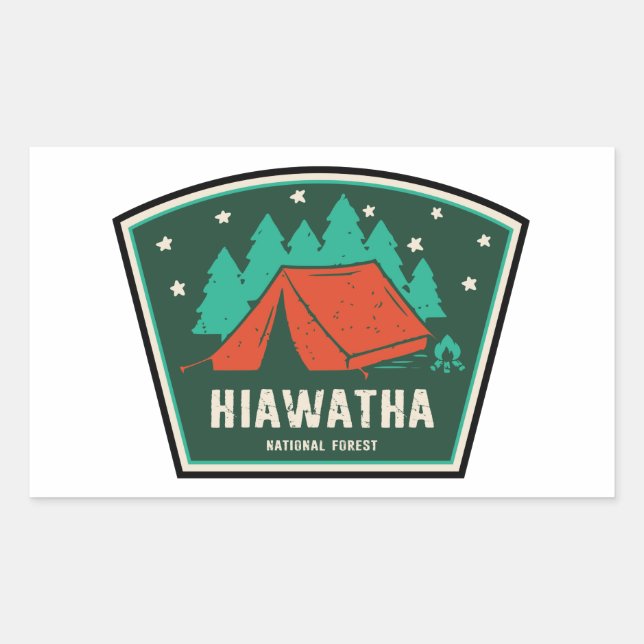Hiawatha National Forest Camping Rectangular Sticker (Front)