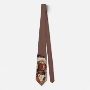 Hiawatha Native American Indian Chief Portrait Neck Tie