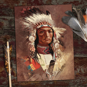 Hiawatha Native American Indian Chief Portrait Postcard