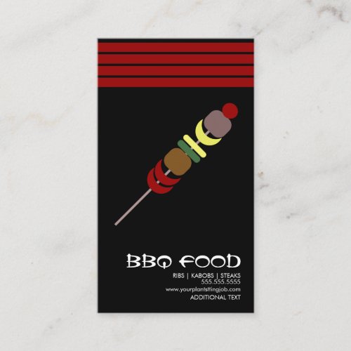 Hibachi BBQ Barbecue Food Truck Logo Business Card