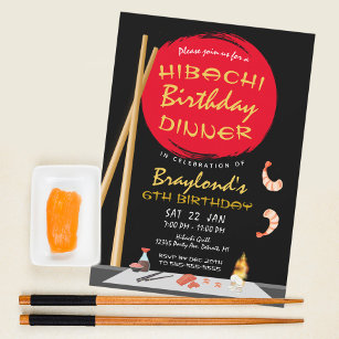 Hibachi Birthday Dinner Hibachi Party Invitation