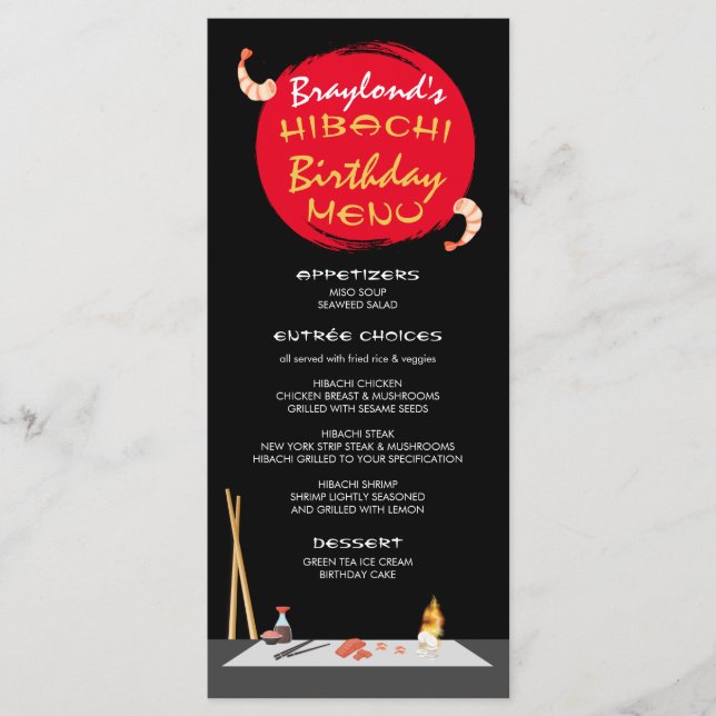 Hibachi Birthday Dinner Hibachi Party Menu