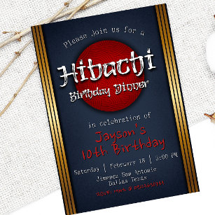 Hibachi Birthday Dinner  Invitation