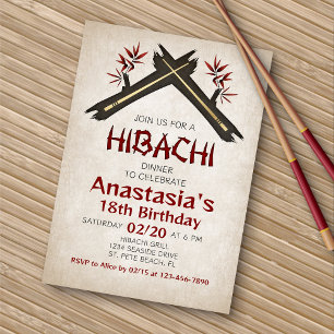 Hibachi Birthday Dinner Invitation