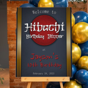Hibachi Birthday Dinner Welcome Sign
