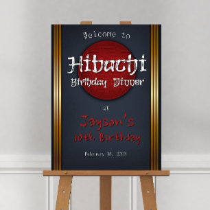 Hibachi Birthday Dinner Welcome Sign