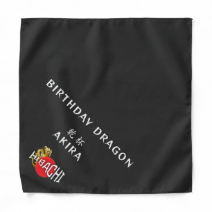 Hibachi Chef Japanese BBQ Dragon Birthday Bandana