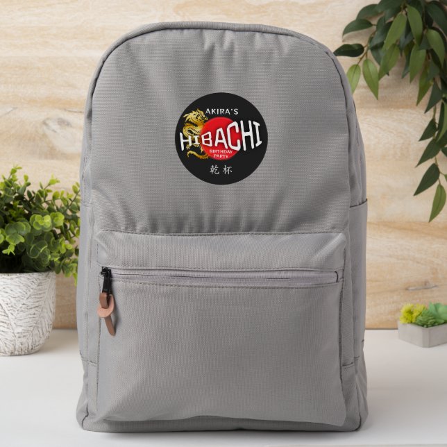 Hibachi Chef Japanese BBQ Sushi Dragon Birthday Patch (On Backpack)