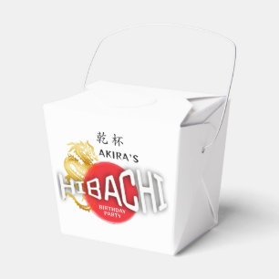 Hibachi Chef Japanese Sushi BBQ Dragon Birthday Favor Boxes