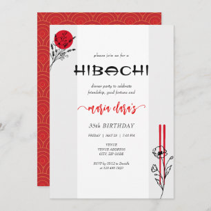 Hibachi Japanese BBQ Grill Chef Birthday Dinner Invitation