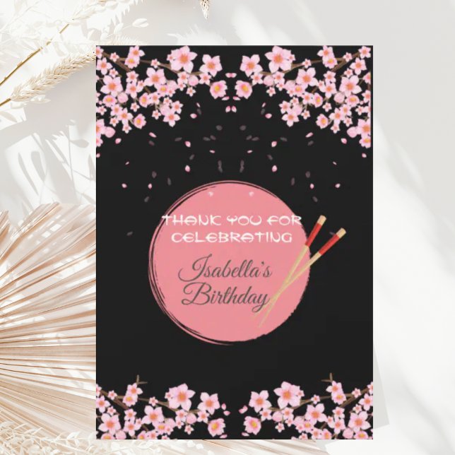 Hibachi Japanese Dinner Birthday Party  Thank You Card (Creator Uploaded)
