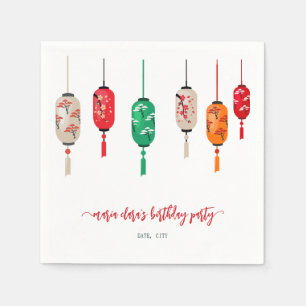 Hibachi Japanese Lanterns Chef Birthday Party Napkins