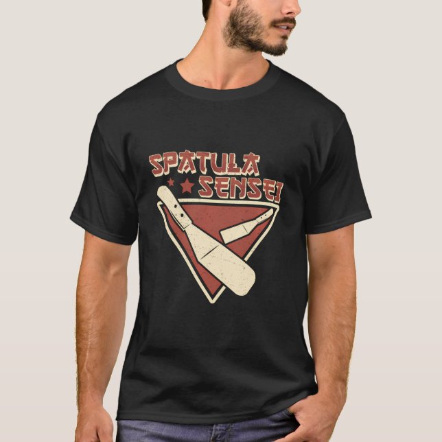 Hibachi Spatula Sensei Funny Japanese Cooking T-Shirt (Front)