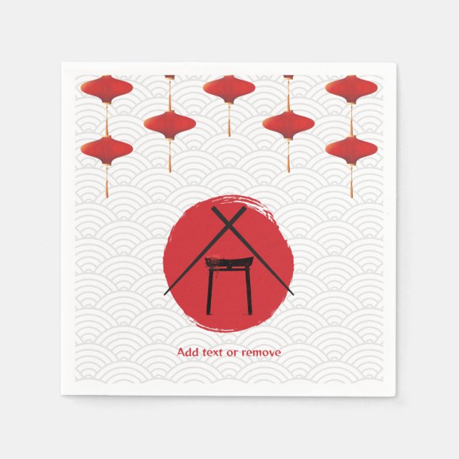 Hibachi Theme Birthday Party Private Chef Japanese Napkins (Front)