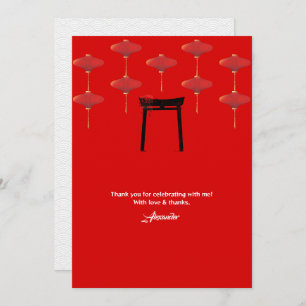 Hibachi Theme Birthday Party Private Chef Japanese Thank You Card