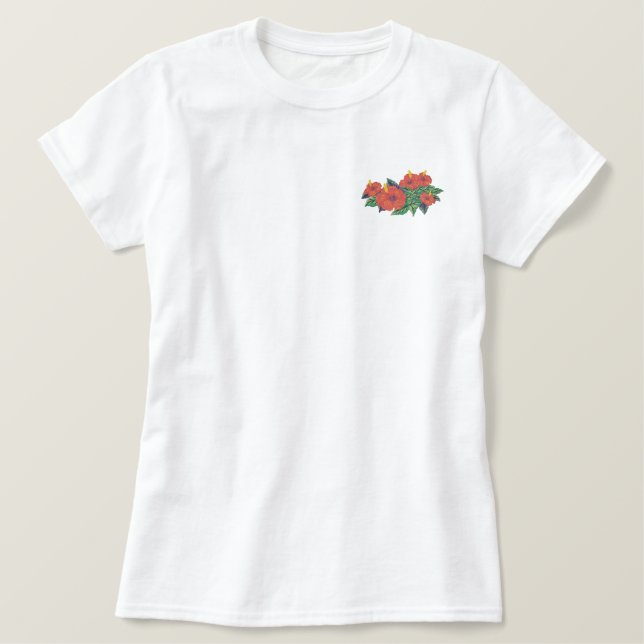 Hibicus Bouquet Embroidered Shirt (Design Front)
