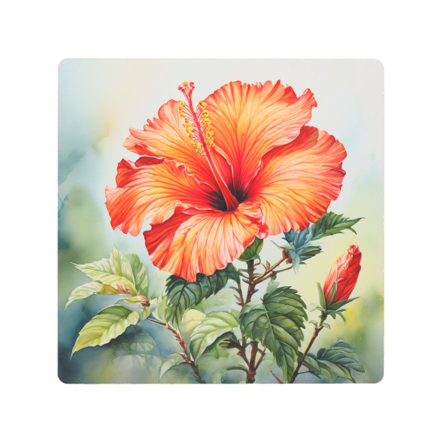 Hibiscus 2 of 3 Metal Wall Art (Front)