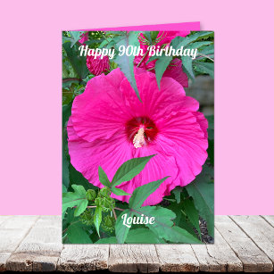 Hibiscus 90th Birthday for Women Card
