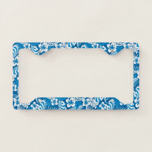 Hibiscus abstract floral license plate frame