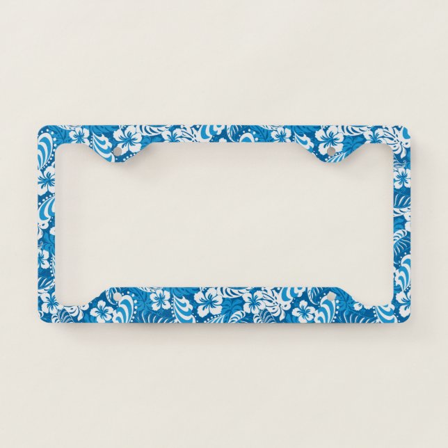 Hibiscus abstract floral license plate frame (Front)