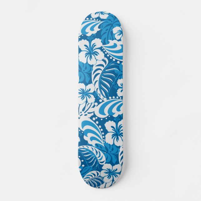 Hibiscus abstract floral skateboard (Front)