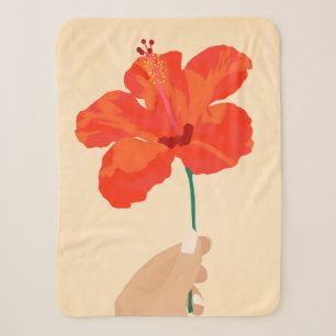 Hibiscus Affection Sherpa Blanket