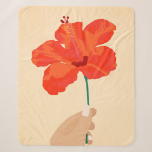 Hibiscus Affection Sherpa Blanket