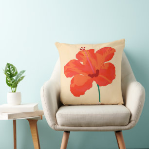 Hibiscus Affection Throw Pillow