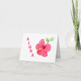 Hibiscus ALOHA Customizable Greeting Card