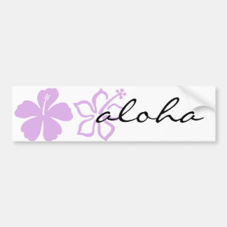 hibiscus aloha flower lavender bumper sticker