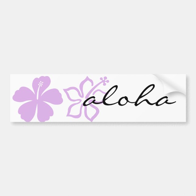 hibiscus aloha flower lavender bumper sticker (Front)