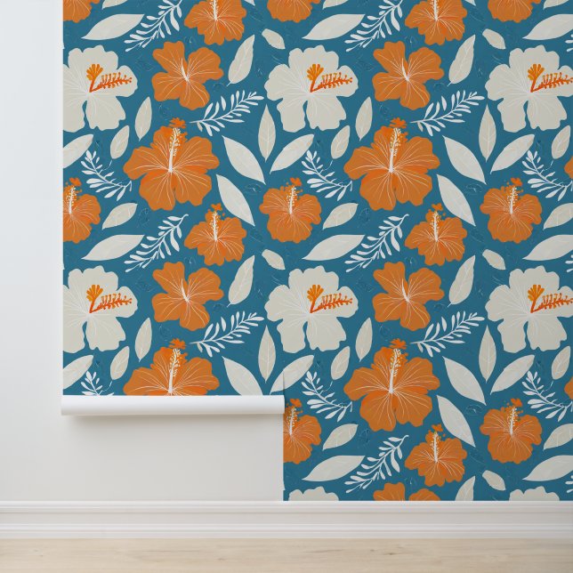 Hibiscus aloha print wallpaper  (Application)