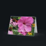 Hibiscus And Flower Friends Personalized Birthday  Card<br><div class="desc">Gorgeous pink hibiscus and flower friends from the garden.  Flower photography by Susan.  Click on Customize to change font size,  style,  and color,  and to add or delete text.</div>