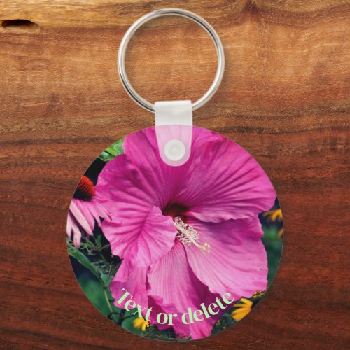 Hibiscus And Flower Friends Personalized Keychain
