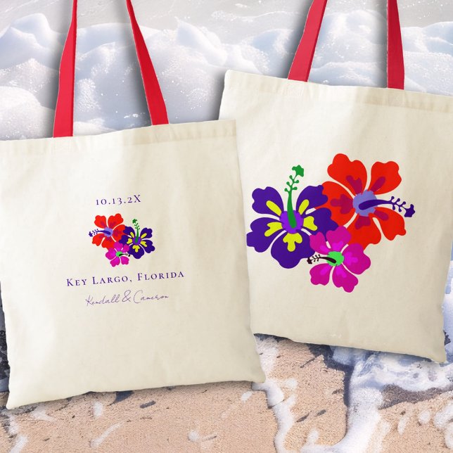 Hibiscus Art Flowers Wedding Favor Tote Bag (Creator Uploaded)