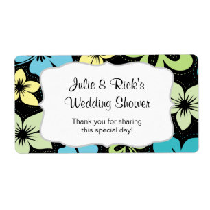 Hibiscus Beach Luau Water Bottle  - customize it! Label