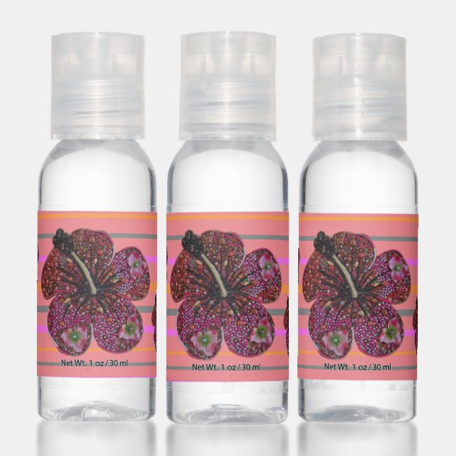 Hibiscus Beads Mosaic Travel Bottle Set Hand Sanitizer (Set)